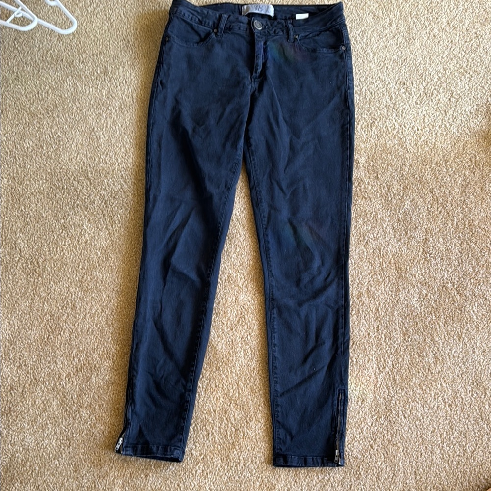 Zara Washed Black Skinny Jeans, super soft, zipper detail at ankles, women’s